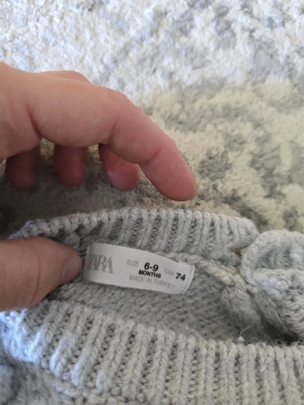 Zara Light blue Pom-Pom Knit Sweater